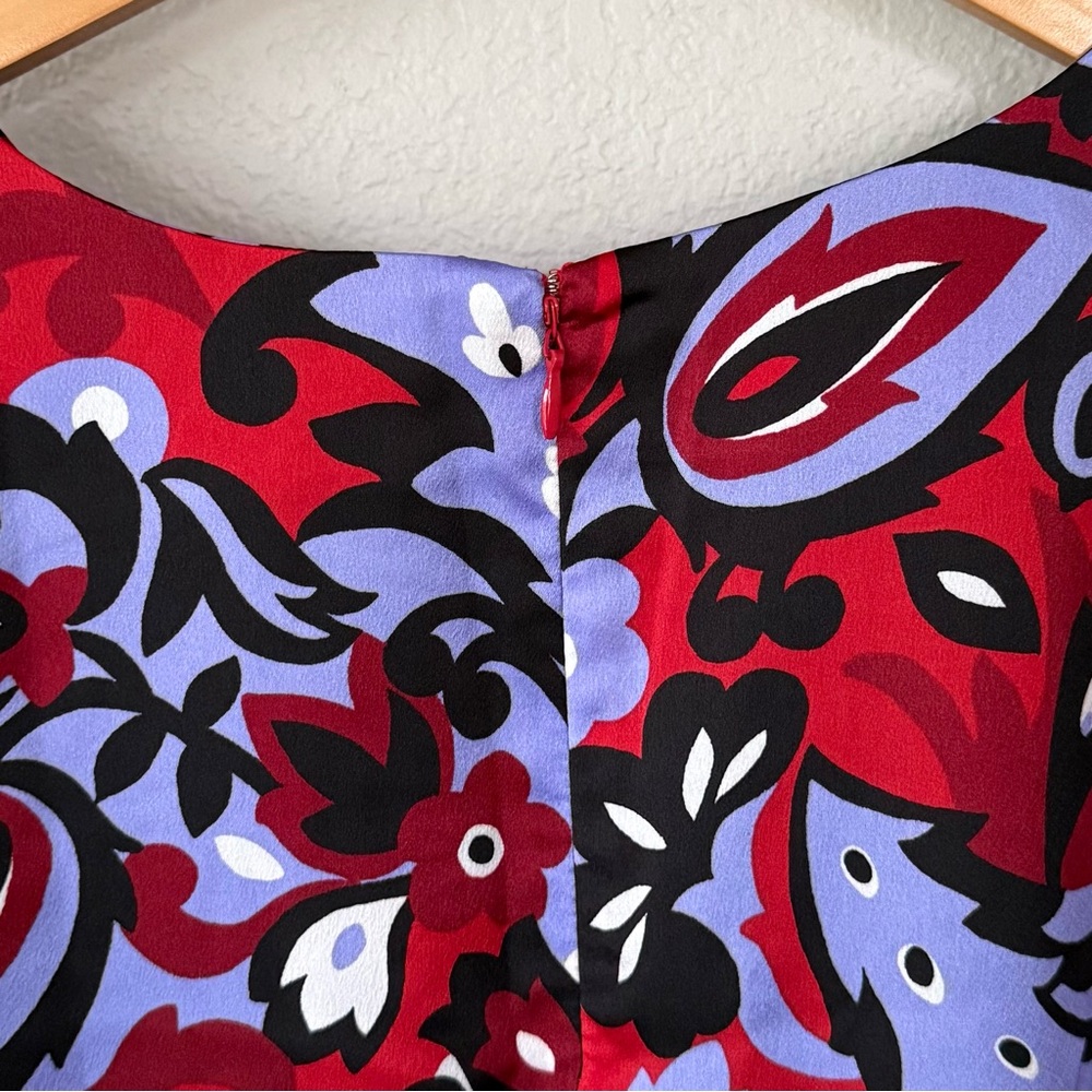 ANN TAYLOR NWT XXL Paisley Tank in Iconic Red • Floral Sleeveless Shell Top - Picture 5 of 11
